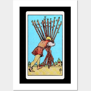 Card #31 - Ten Of Wands - Rider Waite Smith Tarot Posters and Art